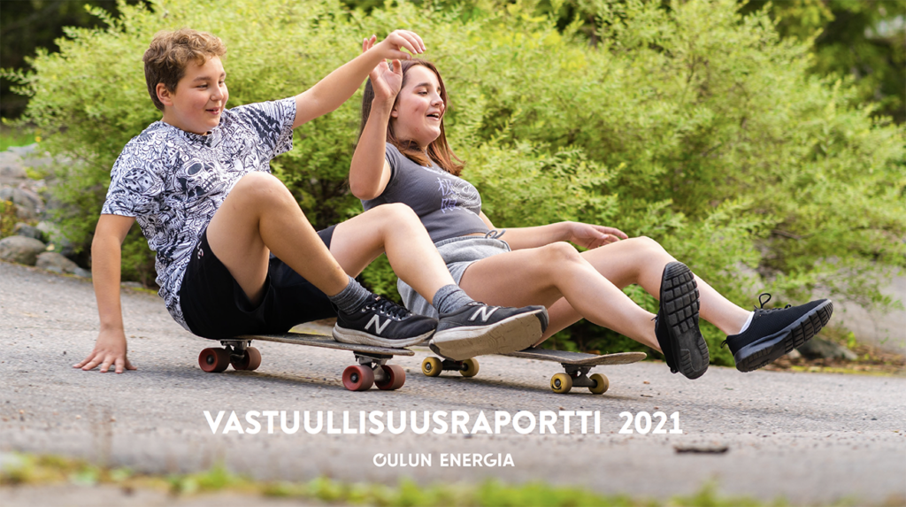Oulun Energian vastuullisuusraportin 2021 kansi
